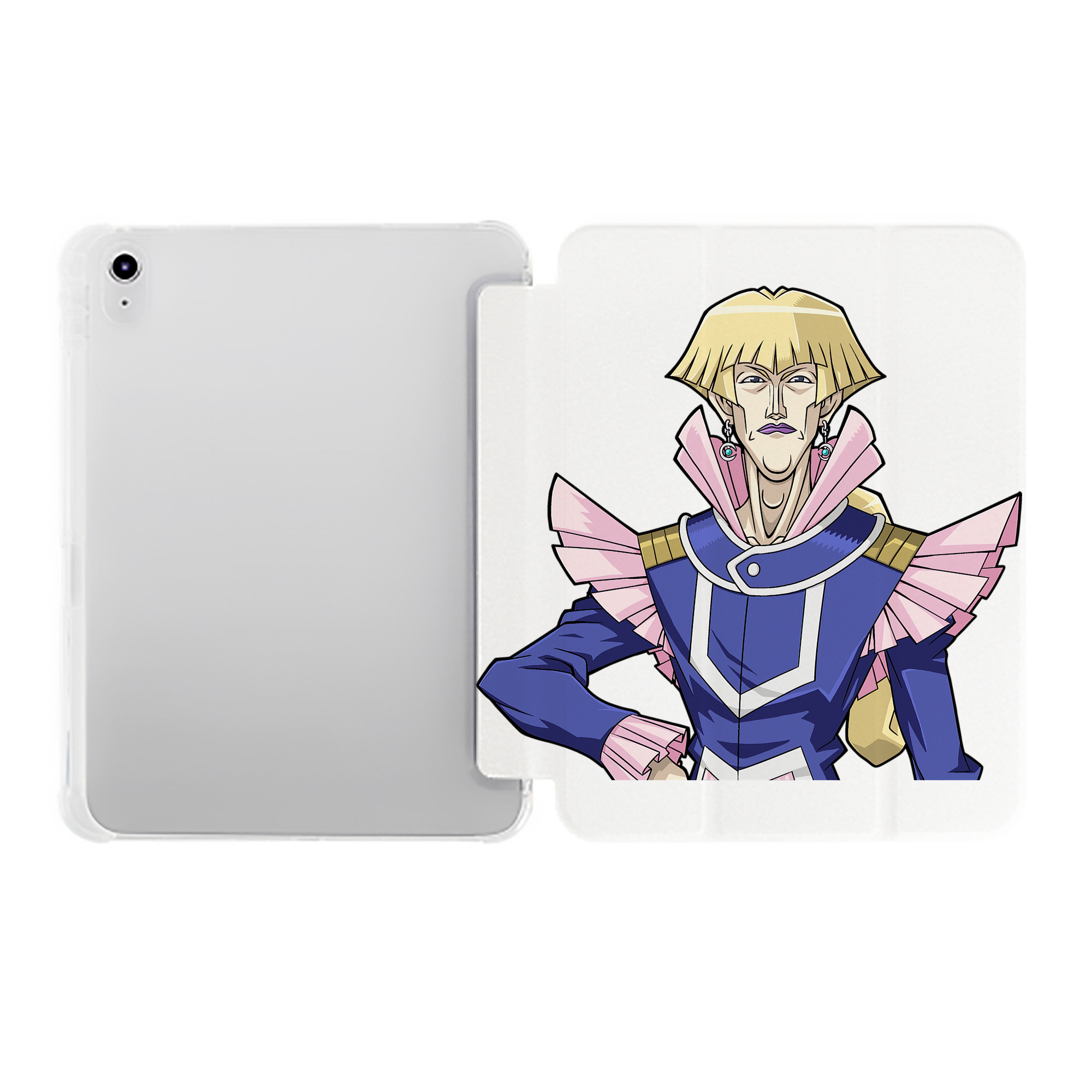 （画像用） 遊☆戯☆王 Yu-Gi-Oh! IPad ケース ペン収納付き 三つ折りスタンド PUレザー×シリコン 対応機種9.5/10.5/10.9インチ